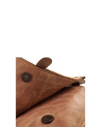rotbraune Satchel-Tasche aus Leder von X-ZONE