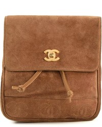 rotbraune Satchel-Tasche aus Wildleder von Chanel