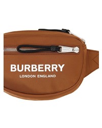 rotbraune Segeltuch Bauchtasche von Burberry