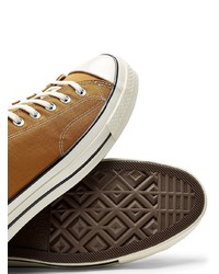 rotbraune Segeltuch niedrige Sneakers von Converse
