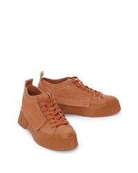 rotbraune Segeltuch niedrige Sneakers von JW Anderson