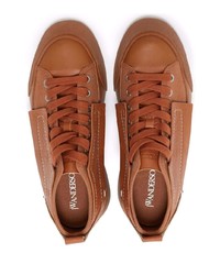 rotbraune Segeltuch niedrige Sneakers von JW Anderson