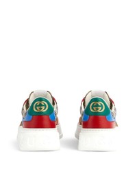 rotbraune Segeltuch niedrige Sneakers von Gucci