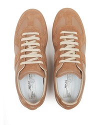 rotbraune Segeltuch niedrige Sneakers von Maison Margiela