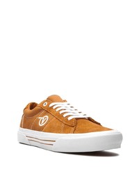 rotbraune Segeltuch niedrige Sneakers von Vans