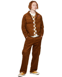 rotbraune Shirtjacke aus Cord von KidSuper