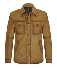 rotbraune Shirtjacke aus Leder von Milestone
