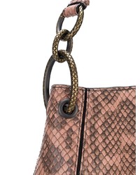 rotbraune Shopper Tasche aus Leder mit Schlangenmuster von Bottega Veneta