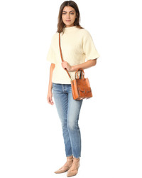 rotbraune Shopper Tasche aus Leder von Frye