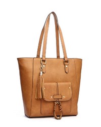 rotbraune Shopper Tasche aus Leder von COLLEZIONE ALESSANDRO