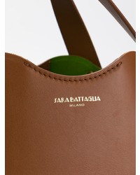 rotbraune Shopper Tasche aus Leder von Sara Battaglia