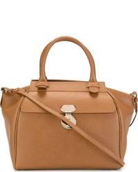 rotbraune Shopper Tasche aus Leder von Giorgio Armani