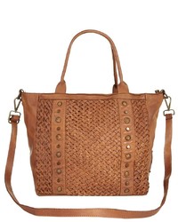 rotbraune Shopper Tasche aus Leder von SAMANTHA LOOK