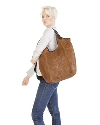 rotbraune Shopper Tasche aus Leder von SAMANTHA LOOK