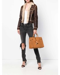 rotbraune Shopper Tasche aus Leder von Saint Laurent