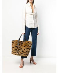 rotbraune Shopper Tasche aus Pelz von Dolce & Gabbana