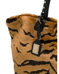rotbraune Shopper Tasche aus Pelz von Dolce & Gabbana