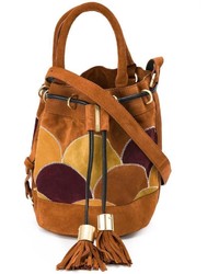 rotbraune Shopper Tasche aus Wildleder mit Flicken von See by Chloe