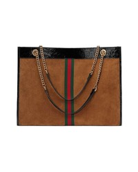 rotbraune Shopper Tasche aus Wildleder von Gucci