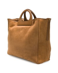 rotbraune Shopper Tasche aus Wildleder von Max Mara