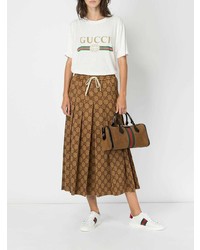 rotbraune Shopper Tasche aus Wildleder von Gucci