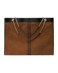 rotbraune Shopper Tasche aus Wildleder von Gucci