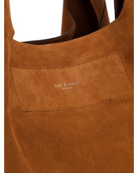 rotbraune Shopper Tasche aus Wildleder von Rag & Bone