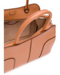 rotbraune Shopper Tasche mit Reliefmuster von Tod's