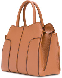 rotbraune Shopper Tasche mit Reliefmuster von Tod's