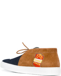 rotbraune Slip-On Sneakers aus Jeans von Joshua Sanders