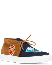 rotbraune Slip-On Sneakers aus Jeans von Joshua Sanders