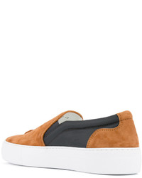 rotbraune Slip-On Sneakers aus Leder von Joshua Sanders