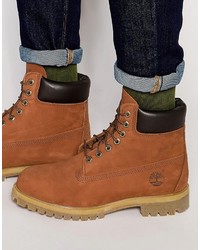 rotbraune Stiefel von Timberland