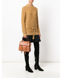 rotbraune verzierte Shopper Tasche aus Leder von Elena Ghisellini