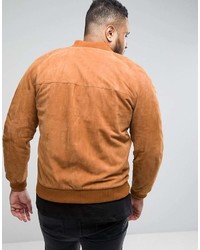 rotbraune Wildleder Bomberjacke von Asos