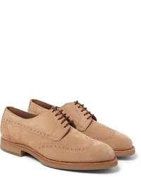 rotbraune Wildleder Brogues von Brunello Cucinelli