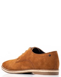 rotbraune Wildleder Derby Schuhe von Base London