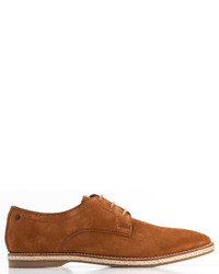 rotbraune Wildleder Derby Schuhe von Base London