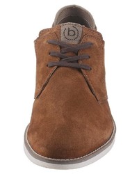 rotbraune Wildleder Derby Schuhe von Bugatti