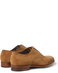 rotbraune Wildleder Derby Schuhe von Edward Green