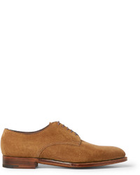 rotbraune Wildleder Derby Schuhe von Edward Green