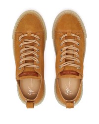 rotbraune Wildleder niedrige Sneakers von Giuseppe Zanotti