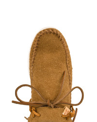 rotbraune Wildleder niedrige Sneakers von VISVIM