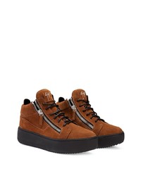 rotbraune Wildleder niedrige Sneakers von Giuseppe Zanotti