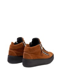 rotbraune Wildleder niedrige Sneakers von Giuseppe Zanotti