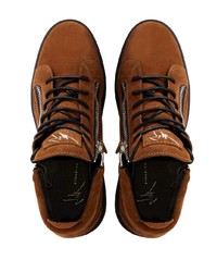 rotbraune Wildleder niedrige Sneakers von Giuseppe Zanotti