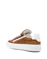 rotbraune Wildleder niedrige Sneakers von Ferragamo