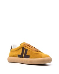 rotbraune Wildleder niedrige Sneakers von Lanvin