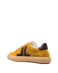 rotbraune Wildleder niedrige Sneakers von Lanvin