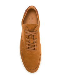 rotbraune Wildleder niedrige Sneakers von Clae